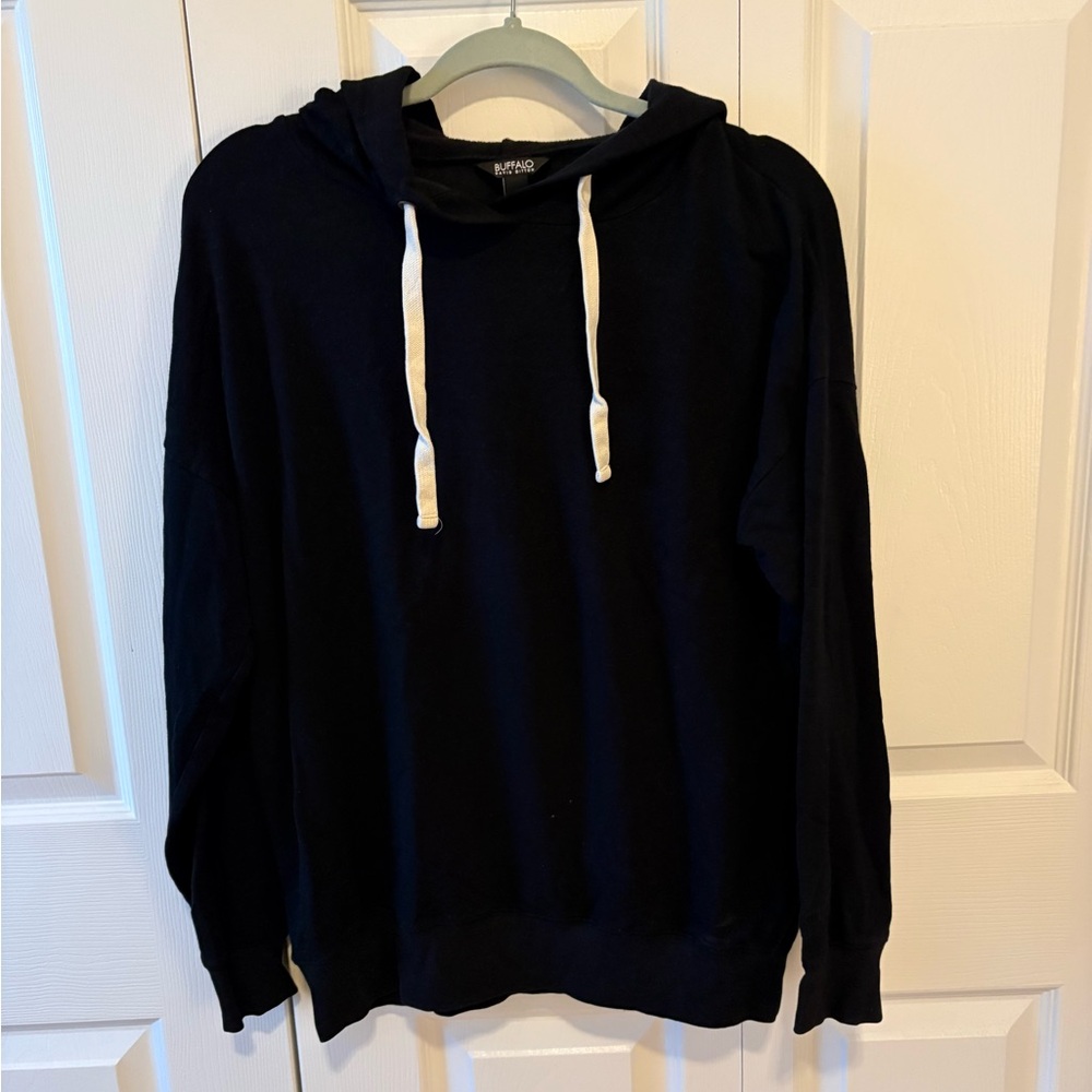 Black Hoodie with White Strings